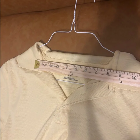 PGA Tour Polo Shirt Men's LG Yellow Pro Series Golf Polyester Athleisure - Picture 13 of 13